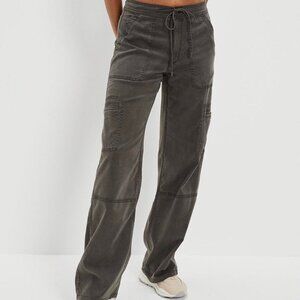 AE Women's Dreamy Drape Cargo Pants Trousers Grey Size 14